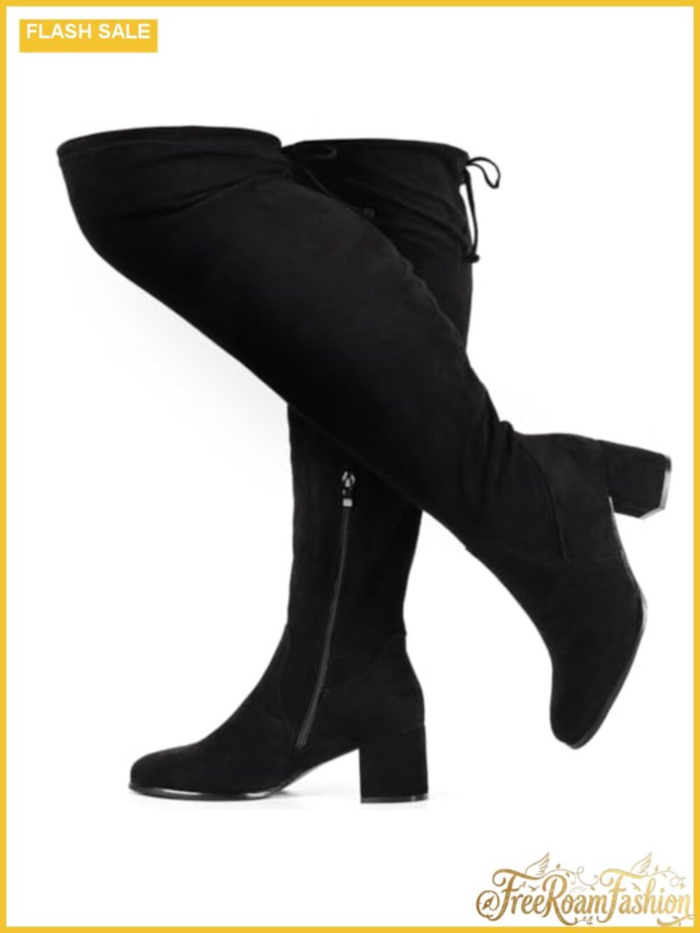 Wide Calf Faux Suede Over The Knee Thigh High Boots Plus Size Fall